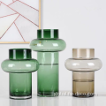 Hand-blown Green Flower Glass Vase European Hand-Blown Green Flower and Filler Glass Vase Factory